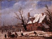 VELDE, Esaias van de Winter Landscape ew USA oil painting artist